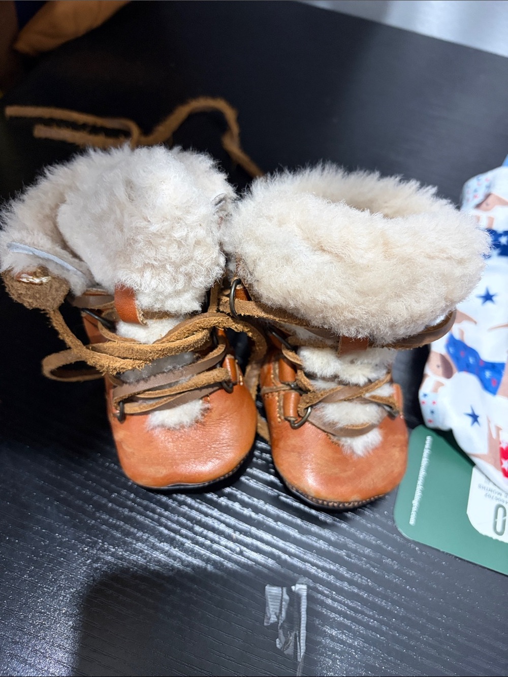 Freebird by Steven Kids Tan Leather Shearling Boots